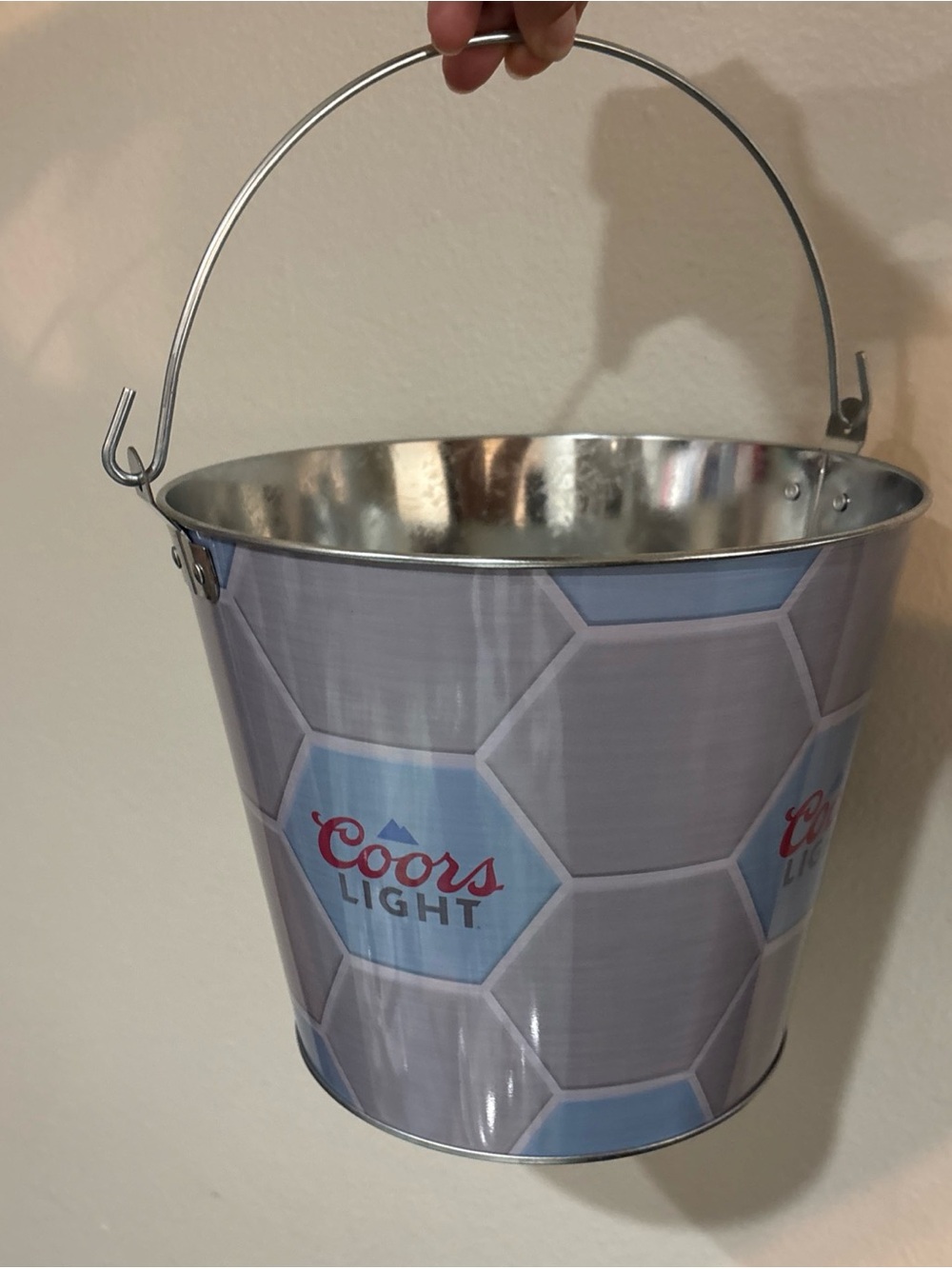 Coors Light Branded Light Blue Metal Beverage Bucket